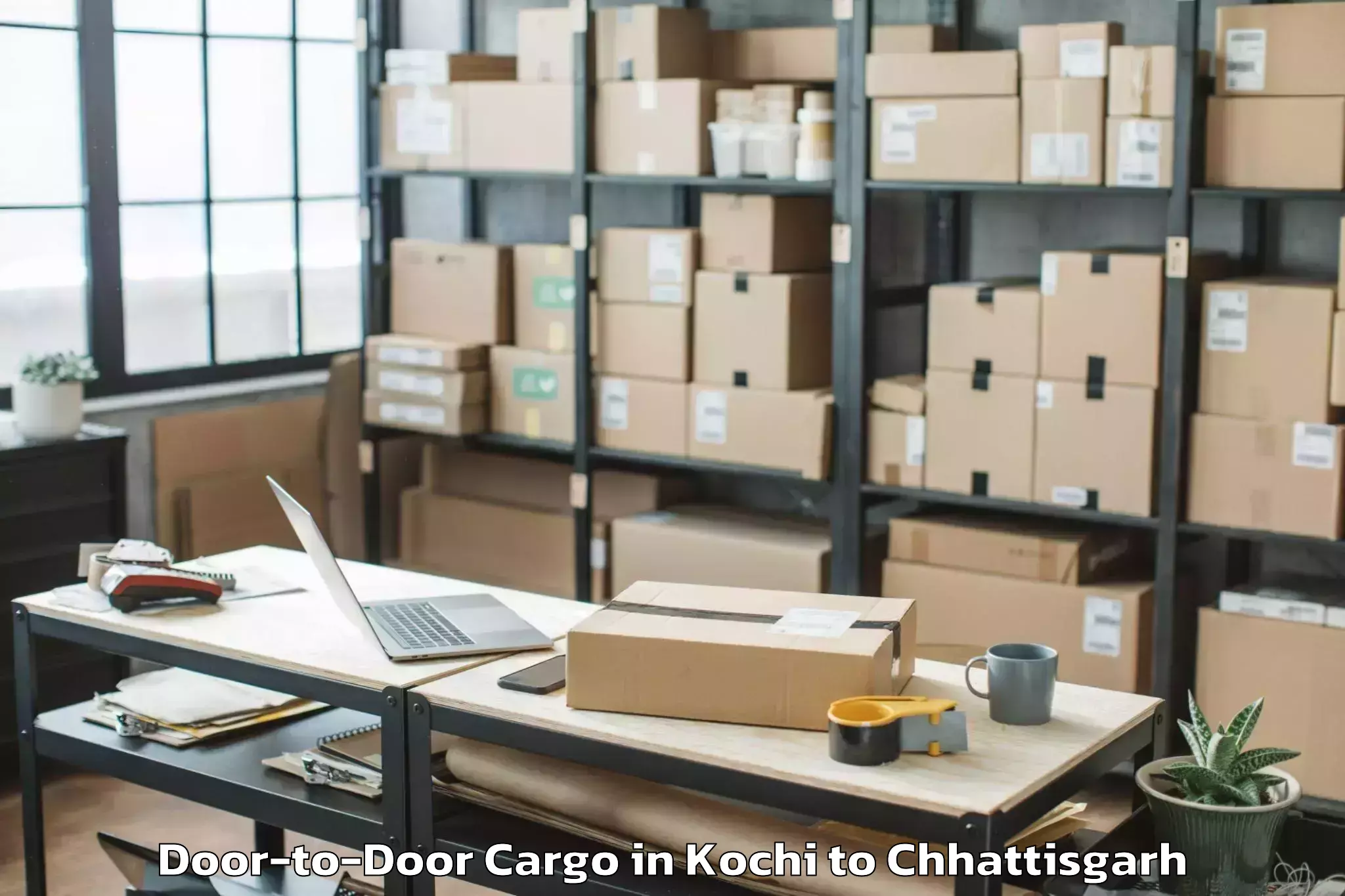 Top Kochi to Gunderdehi Door To Door Cargo Available